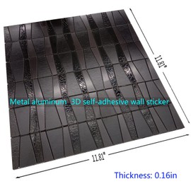 WEIMEI 10 Sheets Peel and Stick Backsplash Metal Wall Tile,Color Stainless Steel self-Adhesive 3D Wall Stickers Suitable for Kitchen Wall Bathroom