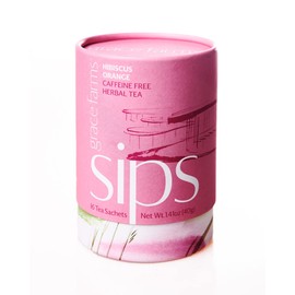 Grace Farms HIBISCUS ORANGE Herbal Tea (16 Pyramid Sachets) | Naturally Sweet, Reviving and Caffeine Free | Organic, Fair Trade and Kosher Certified | Delicious Iced Tea | Gives Back 100% of Profits