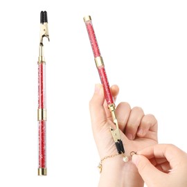 PATIKIL Bracelet Clasp Helper, Bracelet Helper Tool to Put on Yourself with Rubber Cover Tip, Jewelry Quick Wear Fastening Equipment for Necklace Watch Zipper, Red/Golden