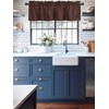 Hokiten Brown Leather Texture Window Valance Curtains, Window Treatment for
