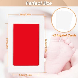 LelonHo Inkless Hand and Footprint Kit Clean Touch Ink Pad for Newborn Baby Pet Paw Print Kit(4 Ink Pads,8 Imprint Cards) (4 Pack Red, Small)