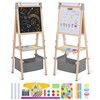TODEFULL 3 in 1 Adjustable Kids Art Easel Set, Dual-Sided