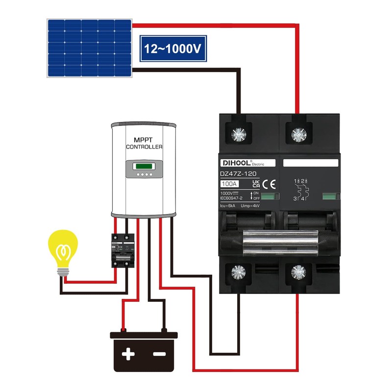 DC Isolator Switch 1000VDC Solar PV Circuit Breaker Photovoltaic Circuit