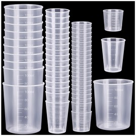 50 Pcs Plastic Measuring Cups, Resin Mixing Cups, Epoxy Mixing Cups, Paint Mixing Cups, 30ml 50ml 100ml