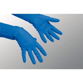 Vileda Multipurpose Gloves Fine Natural Latex Blue Size S