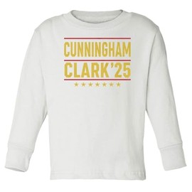 Cunningham Clark 2025 Inspired - Indiana Duo Tribute Toddler Long Sleeve Tshirt (White, 3T)