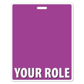 Customizable Full Purple Horizonal Oversized Badge Buddy ID Backer Card - Double Sided Print with Border - Durable and Water Resistant for Nurses, Doctors, and Healthcare Professionals