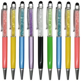 Maydahui 12PCS Crystal Diamond Capacitive Ballpoint Pens Universal Touch Screen Stylus Pen Retractable 2 in 1 Pens Black Ink for School Studens Cell Phone