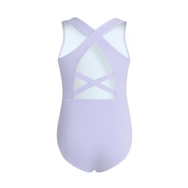 Phineein Girls Gymnastics Leotards Crisscross Back - Kids Sleeveless Ballet Dance Fancy Crossover Leotard, Lavender, 10-12