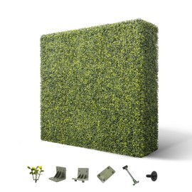 ECOOPTS 36" Wx36 Hx6 D Artificial Boxwood Hedge Divider Wall with Faux Leaves for Outdoor Party Wedding Home Yard Office