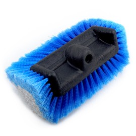 FutureNavi 10" Car Wash Brush 5-Sided Head with Soft Detailing Bristle for Cleaning Exterior, Wash Equipment for Truck, SUV, RV, Camper, Deck Boat, Van, Home Washing, Two-in-one Colors: Blue and Gray.