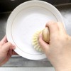 2PCS Bamboo Round Mini Palm Scrub Brush, Natural Bamboo Stiff