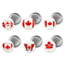 6PCS Large Canada Maple Leave Pins Brooches - Canada Maple Leaf Brooch Badge Pins for Women Men Souvenir Gift