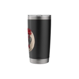 Higanbana or spider lily with Japanese Tengu mask graphic Stainless Steel Insulated Tumbler