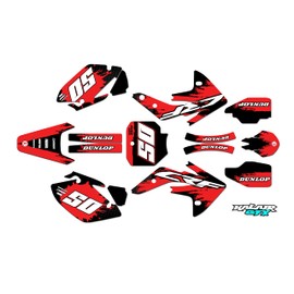 Kalair GFX Graphics Kit for Honda CRF 150R (2007-2023) Splash Series Red 16 Mil - Dirt pit bike motorcycle stickers, dirtbike racing automotive decal motocross accessories no-plastics