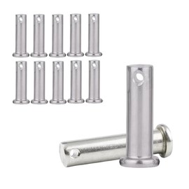 10Pcs Single Hole Clevis Pins,M6*50MM Stainless Steel Flat Head Pin,Zinc-Plating Clevis Pins,T Shape Round Pin for Hitch Pin Lock Systems