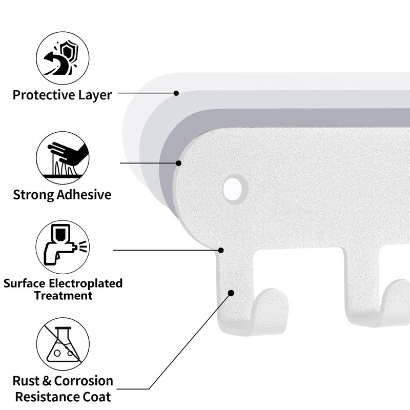 Suzurana 2 Pack Key Holder for Wall,Key Hooks with 8