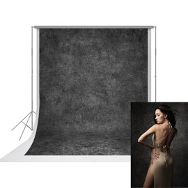 UrcTepics 8×10 ft Dark Grey Vintage Photography Backdrops, Classic Abstract Texture Backdrop for Headshots and Portraits, Retro Photo Background for Studio and Events.