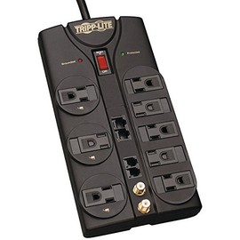 Tripp Lite Tlp810Net 8-Outlet Surge Protector (Coaxial, 2-Line Telephone/Modem/Ethernet)