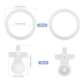 Tinoaly 3pcs Replacement Leak Stopper with 3pcs Sealing O-Ring for Thermos Funtainer 16 Oz Stainless Steel Vacuum Insulated Bottle, Durable Silicone Gasket & Lid Plug Set (Transparent)