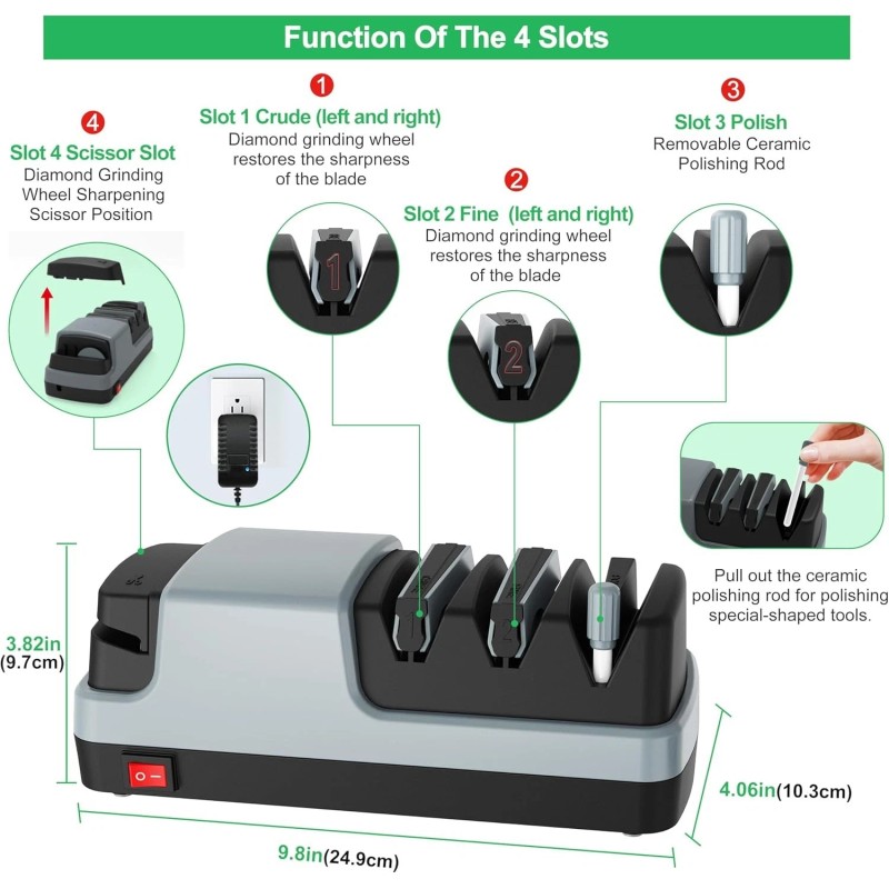 Knife Electric Knife Sharpener- 4 in 1 Electric Knife Sharpeners