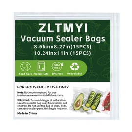 ZLTMYI Vacuum Sealer Bags for Food,Vacuum Storage Seal Bags for Food Saver,30 Pcs BPA-Free Resealable Meal Bags with Air Valve,Ideal for Freshness Preservation,Sous-Vide (Vacuum Bag 30PCS)