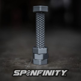 Exceed Designs SPINFINITY Bi-Directional Bolt Fidget Spinner Toy (Made in USA) with Real Metal Ball Bearings for ADHD, Stress Relief, EDC - Premium Desk Gadget Toy (Full Size, Cement Grey)