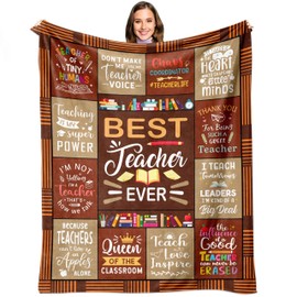 Zvzmzy Christmas Teacher Gifts, Teacher Gifts for Women Blanket 60"x 50", Xmas Gifts for Teachers Women, Best Teacher Appreciation Gifts, Teacher Birthday Gift Ideas, Teacher Gifts for Christmas