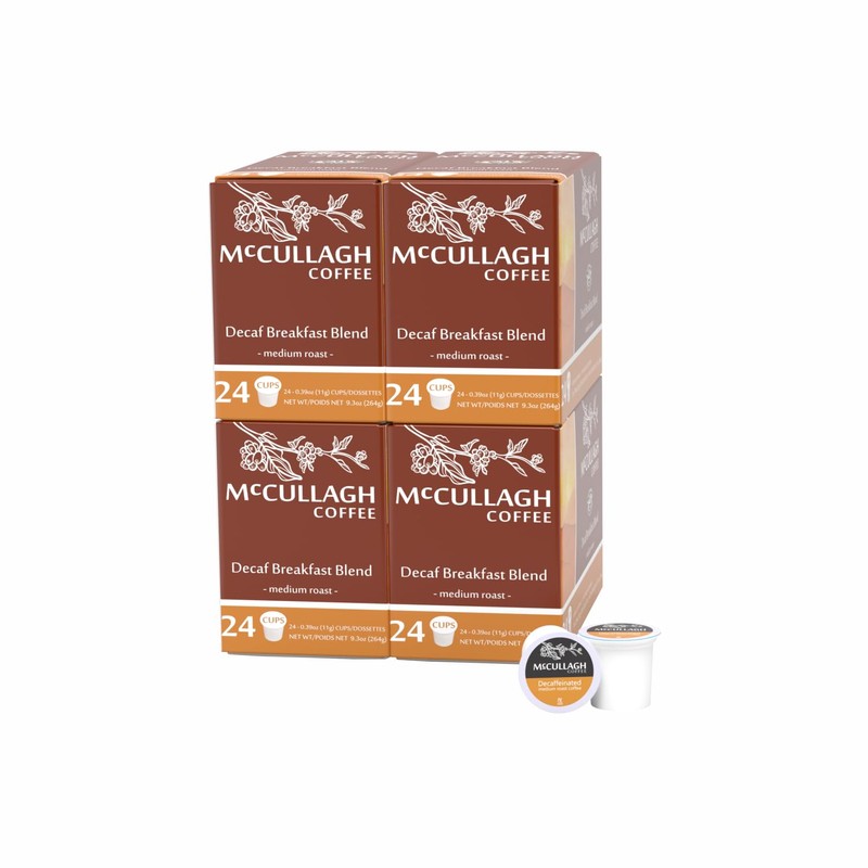 McCullagh Coffee Decaffeinated Breakfast Blend Single Serve Coffee 96 Count