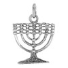 Sterling Silver Menorah Pendant, 3/4 inch