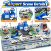 Airplane Toy Set with Helicopter, Trucks & Airport Playmat –