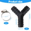 Y Splitter Hose Clamps, 2 Sets Y Hose Connector Drain