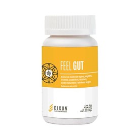 Feel Gut Suplemento Alimenticio para Bienestar Digestivo con Fibra Prebiótica, Probióticos y Enzimas | 90 Cápsulas