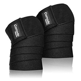 COMODO Wraps para Rodilla, Knee Wraps, 1 Par Rodilleras de Compresion, Rodilleras para Gym para Correr, Fitness, Levantar Pesas, Hacer Sentadillas y  