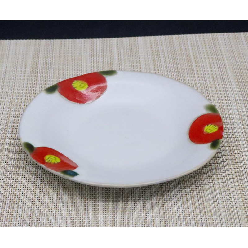 Craftmanhouse Seto Ware Dish (Diameter 5.9 inches (15 cm), Red