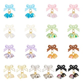 PH PandaHall 18Pcs Mixed Color Alloy Bowknot Pendants for Jewelry Making