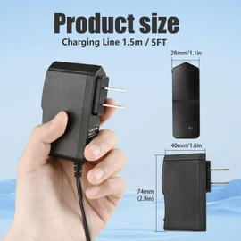 Moroxi 5V Charger Replacement for Record Player Power Cord 5V 1A 2A Charger VSC-550BT Vintage 3-Speed VSC-580BT VSC-400SB Vintage 3-Speed Power Cord 1.5M/5FT