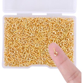 Pack of 600 10 mm Through Hooks, Mini Eyes Screw Eyelets Screw Hooks Stainless Steel Eye Screw Eye Pins Wood Thread Eye Screws for Resin Jewellery Beads Jewellery Making and Plastic