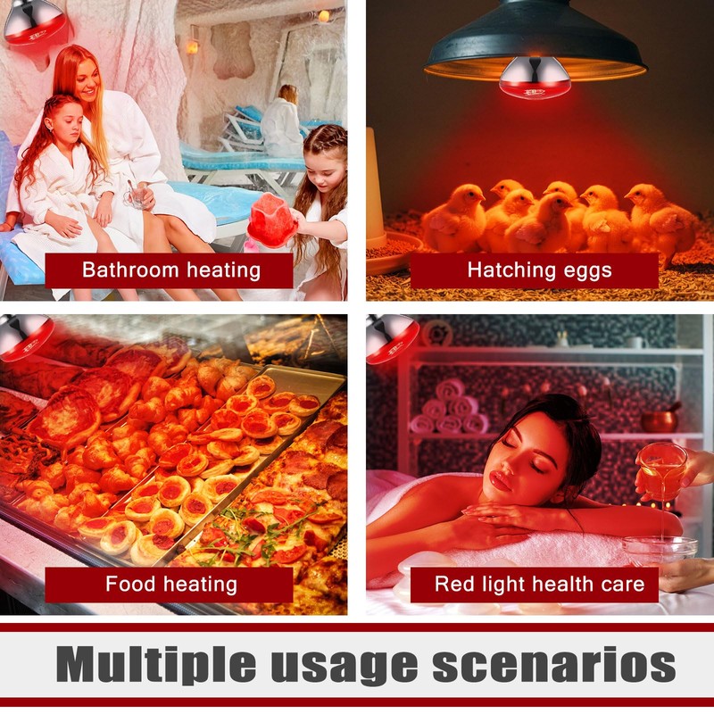 VIHOSE 8 Pack Infrared Heat Lamp for Chickens 250watt 120v
