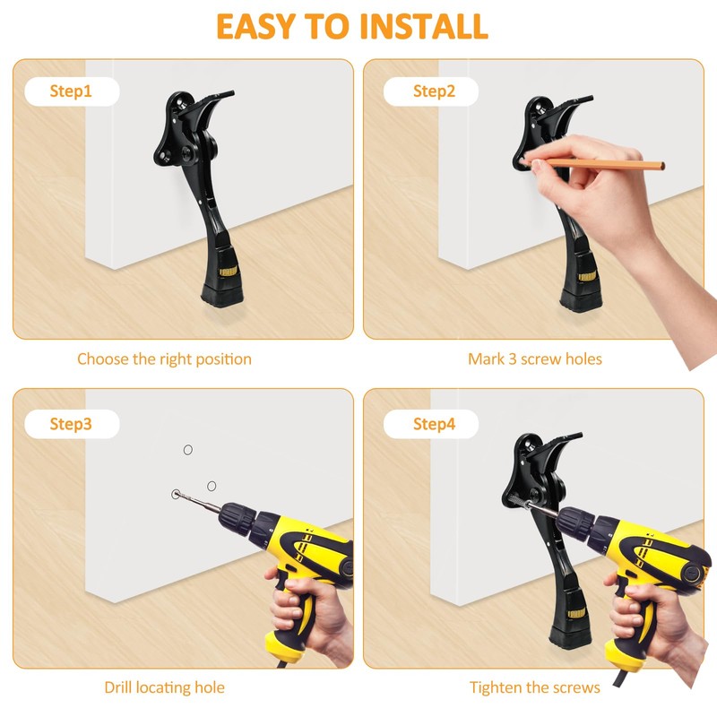 GoldPig Kickdown Door Stopper, 2 Packs Door Holder to Keep
