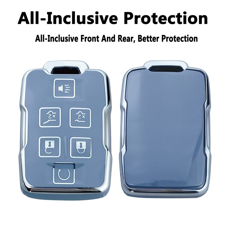 Yuebutor Key Fob Cover Case Compatible with Chevy Silverado 1500