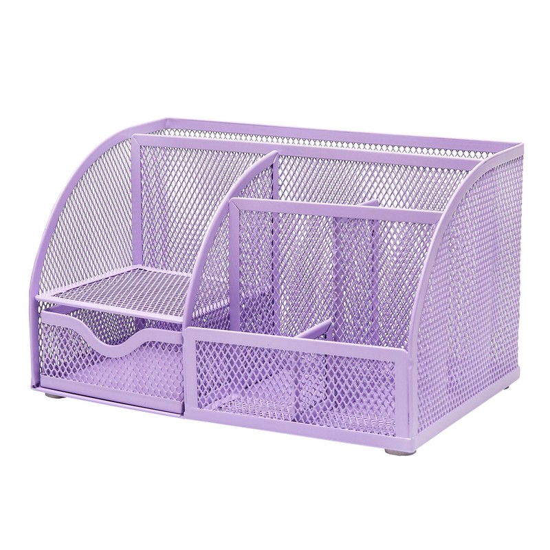 EXERZ Desk Organiser/Mesh Desk Tidy Caddy/Pencil Holder Multifunctional with 7