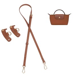 XYZXYZ Genuine Leather Adjustable Messenger Bag Replacement Shoulder Belt Kit, Compatible with Le PLIAGE Mini Wallet Strap Replacement, Width 0.5 inches (1.2 cm), Length Adjustable, 37.4 - 47.2 inches