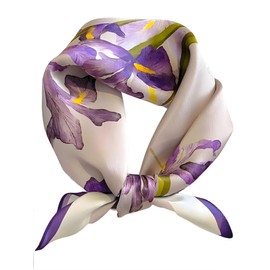Onllh 100% Mulberry Silk Scarf for Women Hair Lightweight Square Neckerchief Wrap For Head Scarves 21" -8