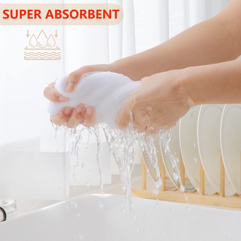 Moosfor 100% Cotton Kitchen Cleaning Cloths, Highly Absorbent Soft Dish