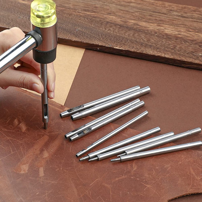 10 Pcs Leather Hole Punch Cutter 0.5mm-3.5mm Hollow Punch Set