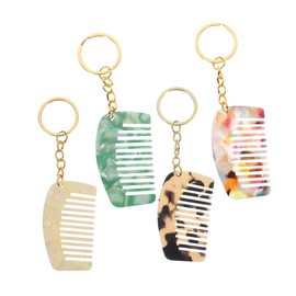 OATIPHO Mini Comb Keychain 4pcs Portable Wide Tooth Comb for Travel for Curly Hair Creative Keychain Design