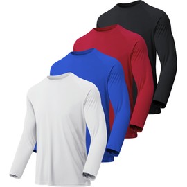 MLYENX 4-7 Pack Long Sleeve Shirts for Men Quick Dry Moisture Wicking Mens Long Sleeve Tee Shirts Workout T Shirts