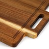 Elama Acacia Wood Rectangle Serving Board with Handle, Charcuterie Board,