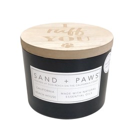 Sand + Paws Scented Candle - California Beach House–Luxurious Air Freshening Jar Candles Neutralize pet Odors and Enhance Home décor – 100% Cotton Lead-Free Wicks - 12oz